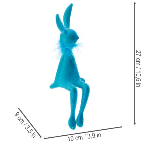 Product Easter décor Blue Bunny as a shelf sitter Ideal as charming spring decoration 27cm 2 pieces
