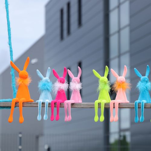 Product Easter décor Blue Bunny as a shelf sitter Ideal as charming spring decoration 27cm 2 pieces