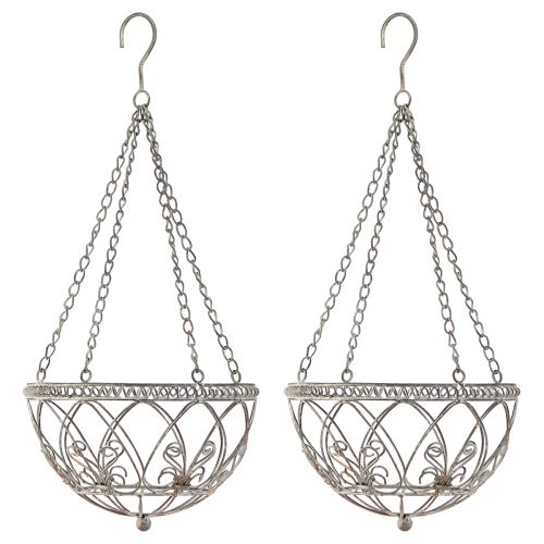 Product Hanging basket metal flower basket antique look Ø25cm H56cm