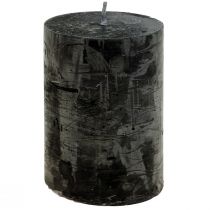 Product Black candles Solid coloured pillar candles 60x80mm 4pcs