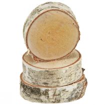 Product Birch discs with bark tree discs whitened Ø5-6cm 24 pcs