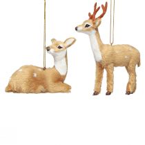 Product Decoration deer Christmas for hanging H11,5cm / 7,5cm 2pcs