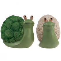 Product Decorative figures snails decoration green white 7.5x11.5x10.5cm