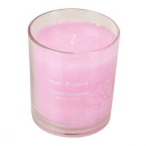 Product Scented candle in glass scented cherry blossom candle pink H8cm