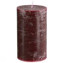 Product Solid coloured candles Burgundy pillar candles 70×120mm 4 pcs