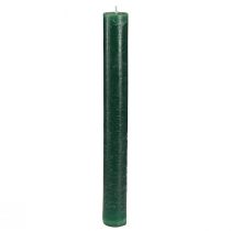 Product Solid coloured candles dark green taper candles 34x300mm 4 pcs