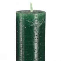 Product Solid coloured candles dark green taper candles 34x300mm 4 pcs