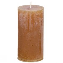 Product Solid coloured candles caramel pillar candles 50×100mm 4 pcs