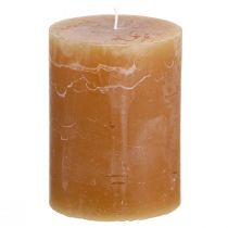 Product Solid coloured candles caramel pillar candles 60×80mm 4 pcs