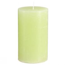 Product Solid coloured candles lime green​​​​​​​ pillar candles 70×120mm 4 pcs