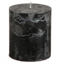 Product Solid coloured candles black pillar candles 70×80mm 4 pcs