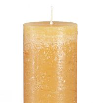 Product Solid coloured candles, stick candles, honey 50x300mm, 4 pieces