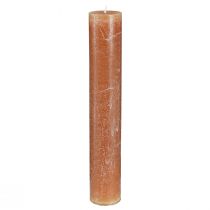 Product Solid coloured candles, stick candles caramel 50x300mm 4 pcs