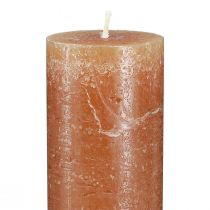 Product Solid coloured candles, stick candles caramel 50x300mm 4 pcs