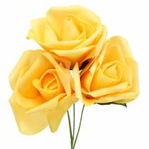 Product Foam rose Ø10cm yellow 8pcs