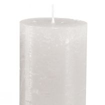 Product Large taper candles light grey solid coloured 50x300mm 4 pcs