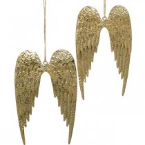 Product Angel wings decoration pendant Christmas golden 14.5×9cm 4pcs