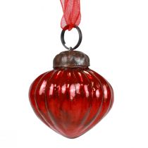 Product Christmas decorations glass hanging glass red 3.5×4cm 12pcs