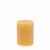 Product Solid coloured candles honey coloured 60×80mm 4pcs