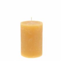 Product Solid coloured candles honey coloured 70×100mm 4pcs