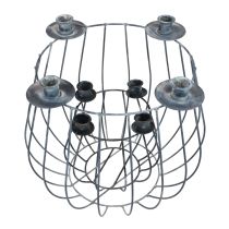 Product Candle holder metal grey mesh basket Ø25/10.5cm set of 2