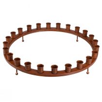 Product Candle ring for 24 candles candle holder brown metal 43cm