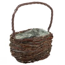 Product Basket with handle birch plant basket with foil H28,5cm