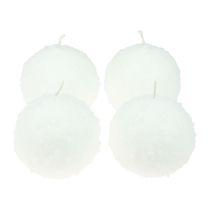 Product Ball candles white snowball candles ball candles Ø10cm 4pcs