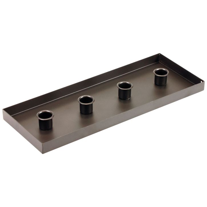 Product Candle holder metal black candle tray 35x13x2cm