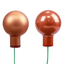 Product Mini Christmas balls on wire glass red orange 2.5cm 140pcs