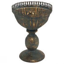 Product Cup vase metal decoration cup gold gray antique Ø15.5cm H22cm