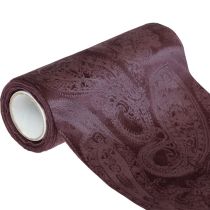 Product Velvet Ribbon Table Runner Purple Table Ribbon Paisley Pattern 150mm 3m