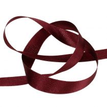 Product Satin ribbon with glitter dark red 25mm 20m