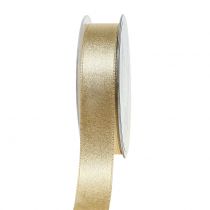 Product Satin ribbon with glitter gold 25mm 20m