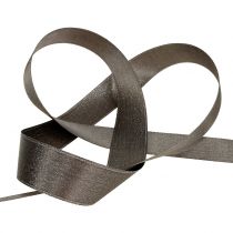 Product Satin ribbon with glitter grey 25mm 20m