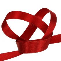 Product Satin ribbon with glitter red 25mm 20m