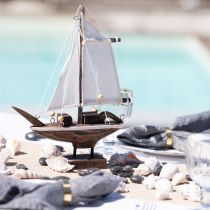 Product Sailboat decoration ship pinewood brown 22.5×4×29cm