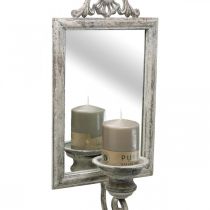 Product Mirror antique look with candle holder shabby chic H50cm