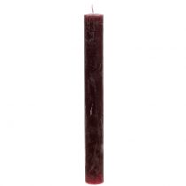 Product Candles solid colored Burgundy 34mm x 300mm 4pcs