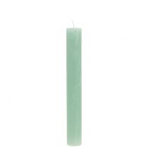 Product Taper candles dyed light green 34mm x 240mm 4pcs