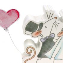 Product Decorative figure mouse pair with hearts 11cm x 11cm 4pcs