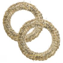 Straw wreath Strohroman wreath blank 35/6cm 2pcs