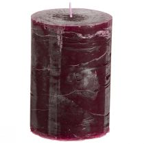 Product Pillar Candles Burgundy Candles Solid Colored 70x100mm 4 pcs