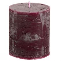 Product Pillar candles Burgundy candles colored 70×80mm 4 pcs