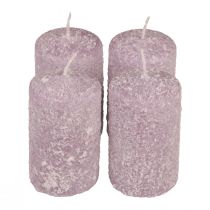 Product Pillar candles winter Christmas candles purple 60×100mm 4pcs