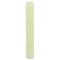 Product Table candles light green candles dyed through 34x240mm 4 pcs