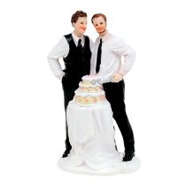 Product Cake figure male couple with cake 16.5cm