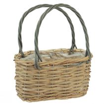 Product Wicker basket plant bag basket natural grey 21x10x12cm