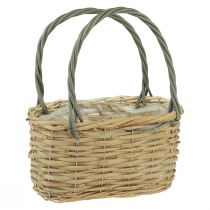 Product Wicker basket plant bag basket natural grey 26.5x14x30cm