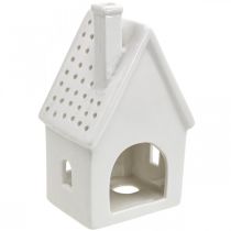 Product Lantern House Ceramic Table Decoration Advent White H18cm